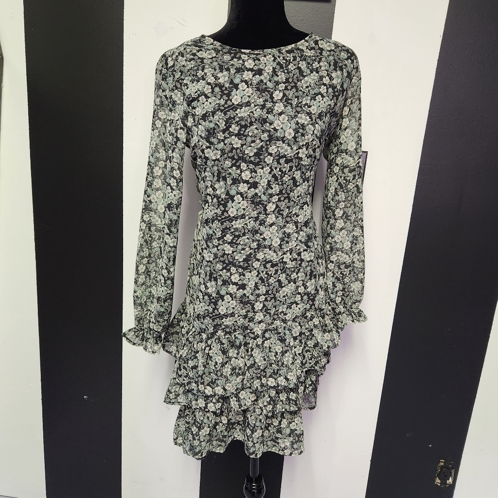 Floral ruffle later dress